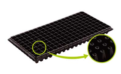 Bandeja Almaciguera de 162 Cavidades Negra Rígida 1 Unidad