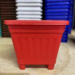 Macetero Cuadrado Rojo 40 Cm