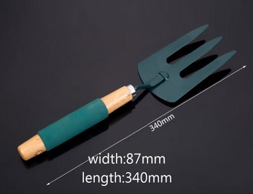 Tenedor de 3 Dientes Verde – Herramienta de Jardín Tridente (34 cm x 8,7 cm) 🌿 