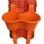 Jardinera de Balcón Doble Triple Naranja