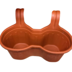 Jardinera de Balcón Doble Triple Terracota