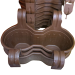 Jardinera de Balcón Doble Triple Café