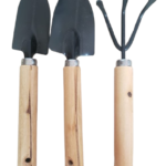 Mini Kit de Herramientas de Jardín 3 Piezas Negro