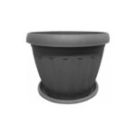 Macetero M50 con su Plato Color Gris