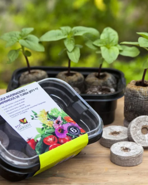 Mini invernadero con Discos Jiffy Peat Pellet 12